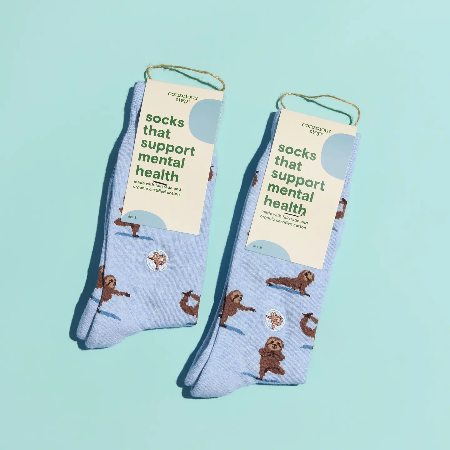 Ankle Socks Support Mental Health Blue Meditating Sloth