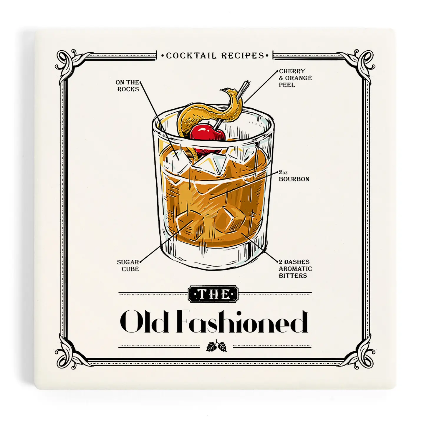 Ceramic Coaster Old Fashioned Recipe