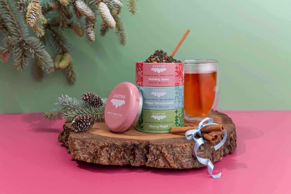 Holiday Tea Trio in Tin