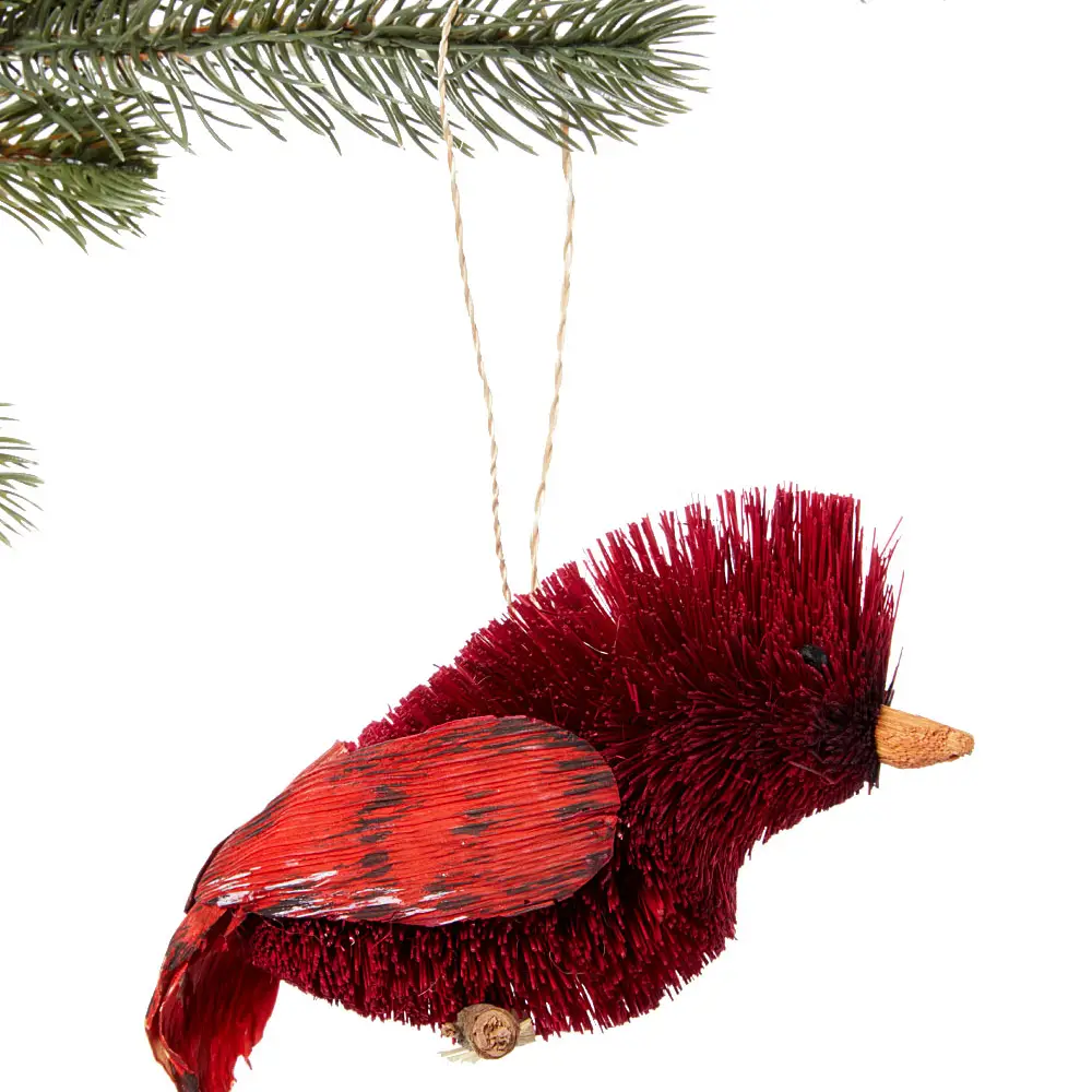 Cardinal Bottle Brush Ornament