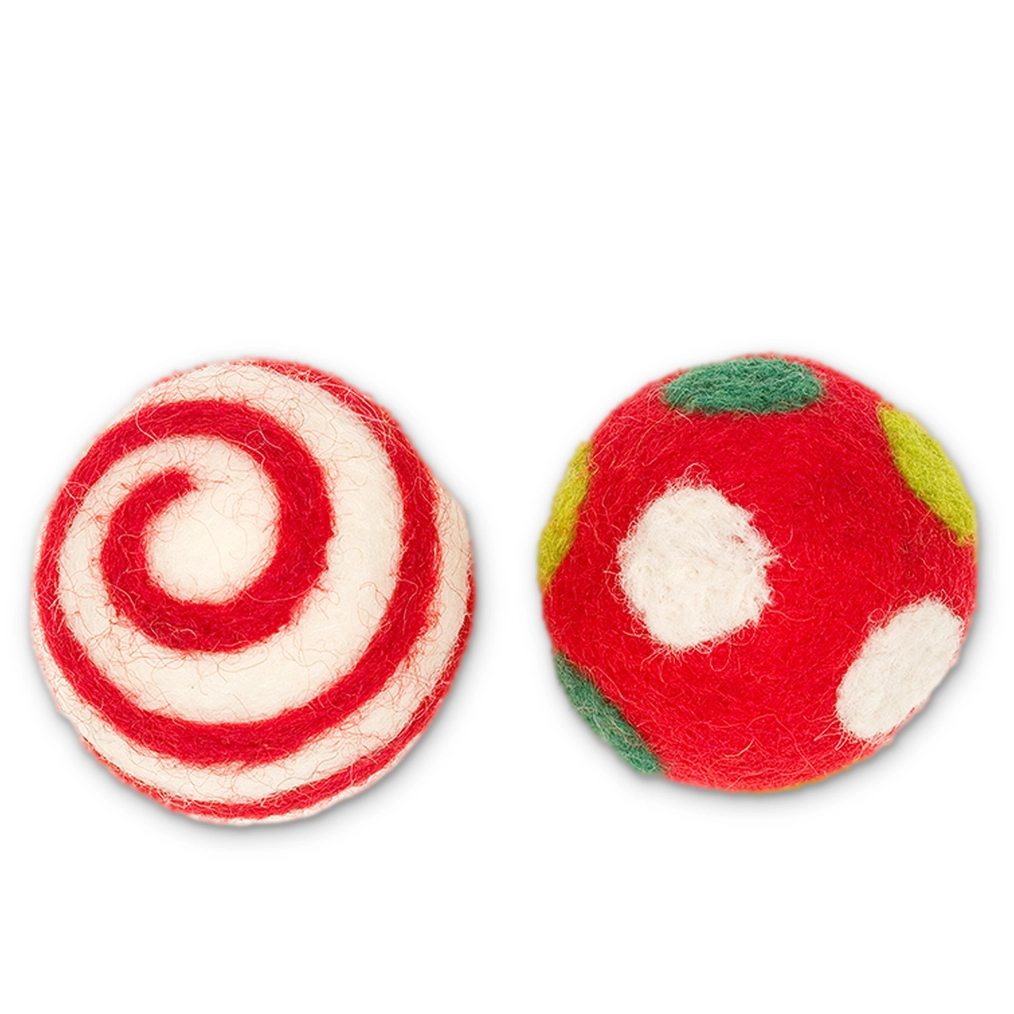 Wool Cat Toys Holiday Balls