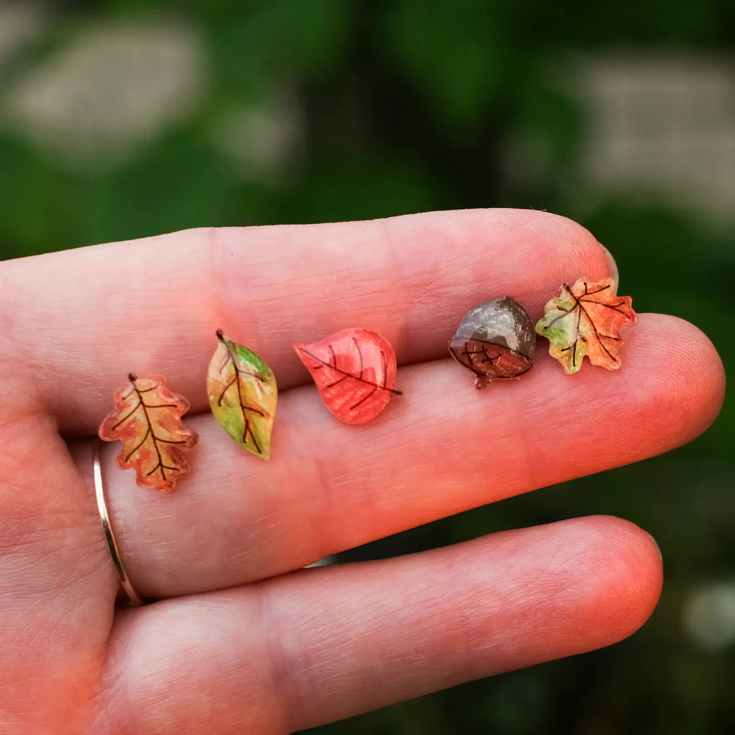 Mini Fall Leaf Stud Earrings Mix + Match Set