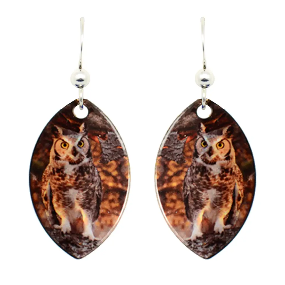 Great Horned Owl Earrings