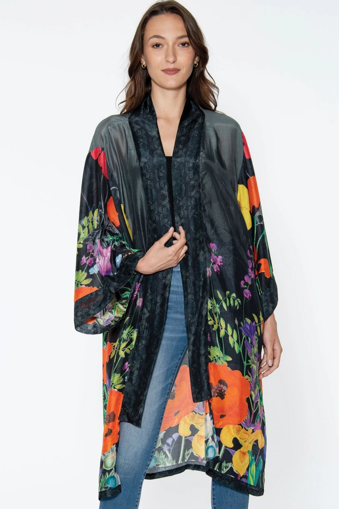 Mitali Kimono - Black Multi Floral