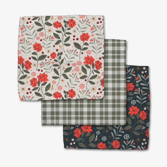 Geometry Dishcloth Pack: Holiday Floral