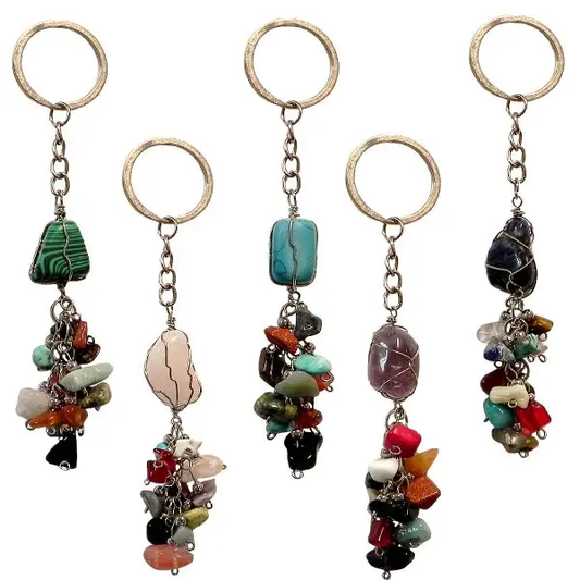 Wire Wrapped Stone Keychain