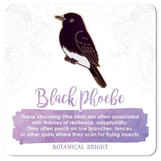 Black Phoebe Enamel Pin