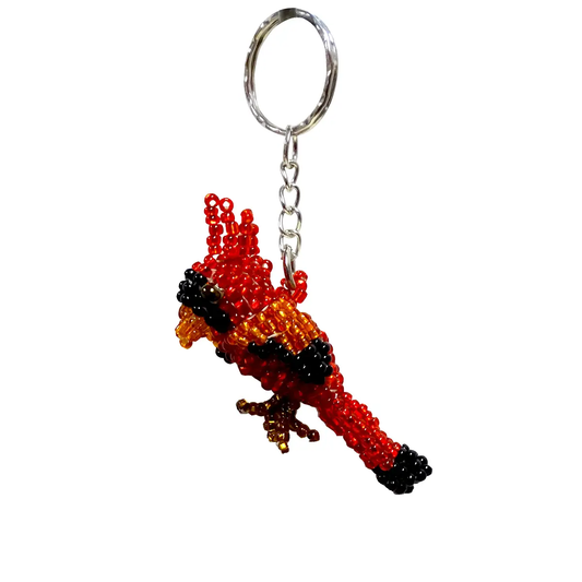 Beaded Cardinal Keychain