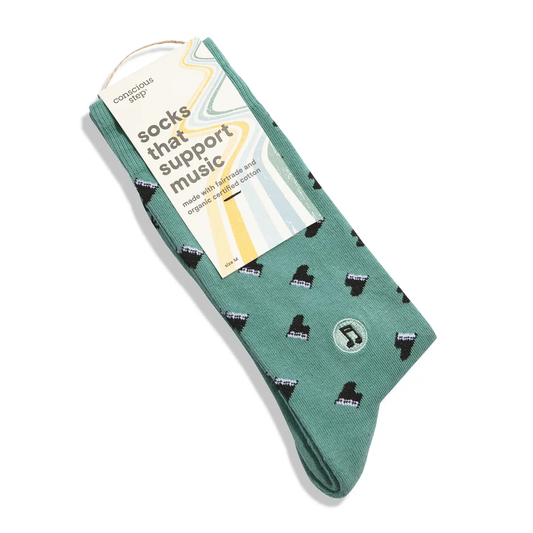 Socks That Support Music Green Pianos