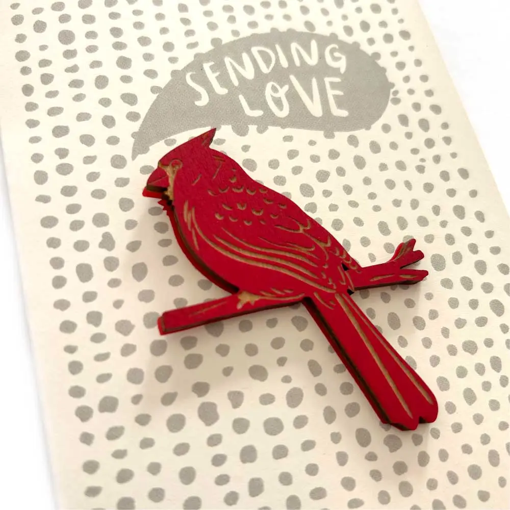 Sending Love Cardinal Card w/ Magnet