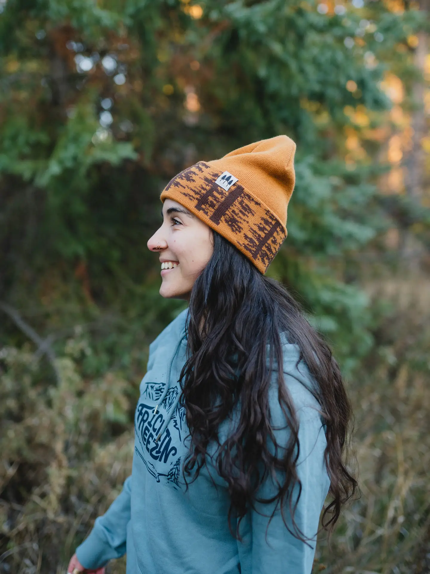 Woodland Foldover Beanie - Amber