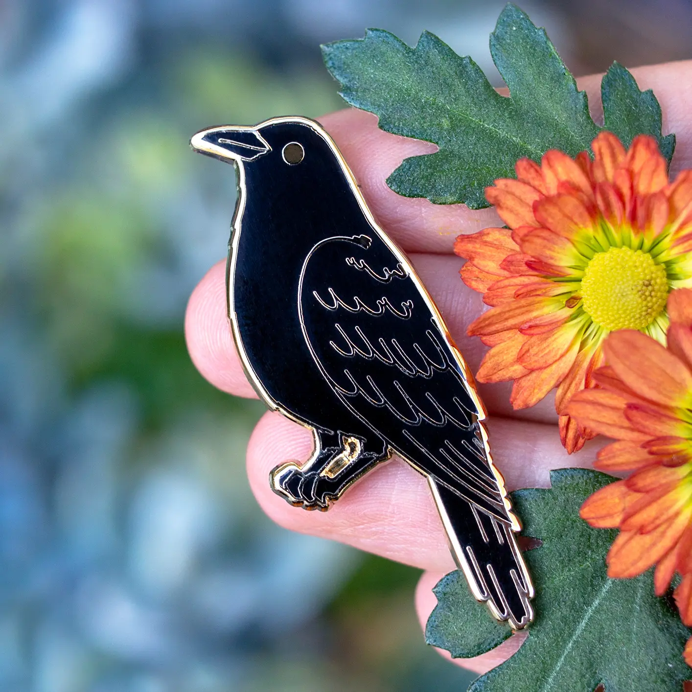 Raven Enamel Pin