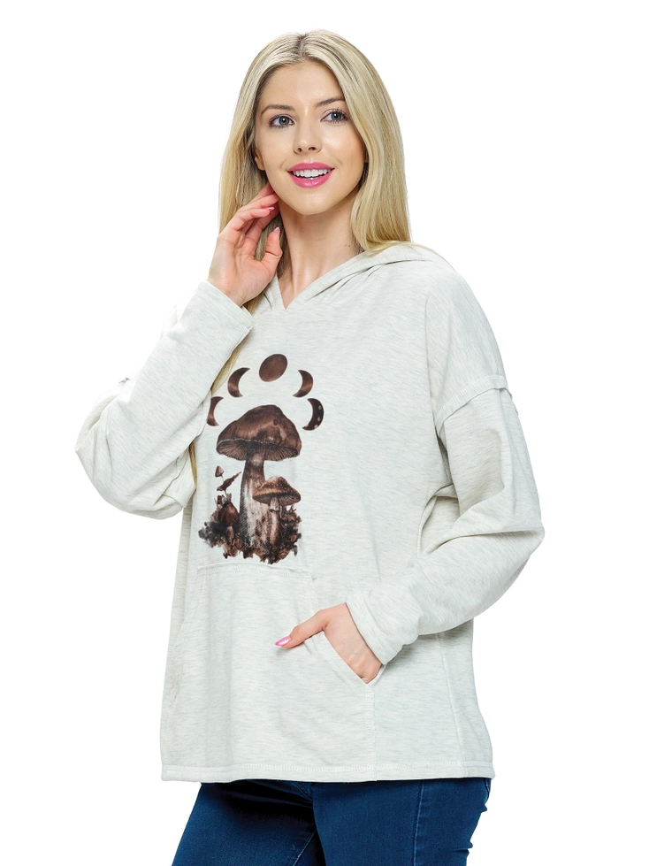 Boho Mushroom Moon Hoodie