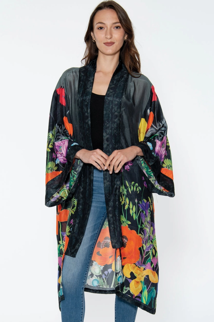 Mitali Kimono - Black Multi Floral