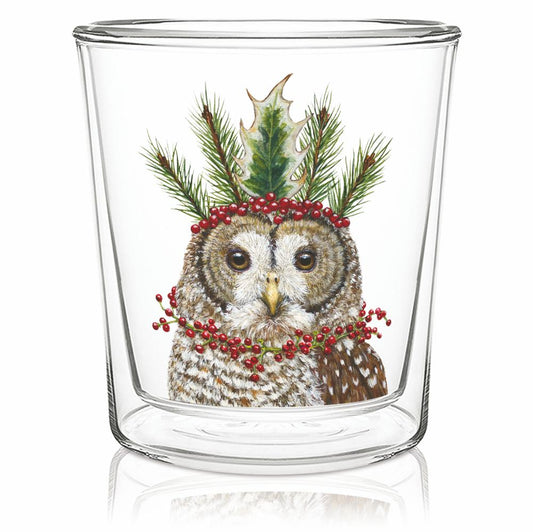 Double Walled Glass - Candace the Owl