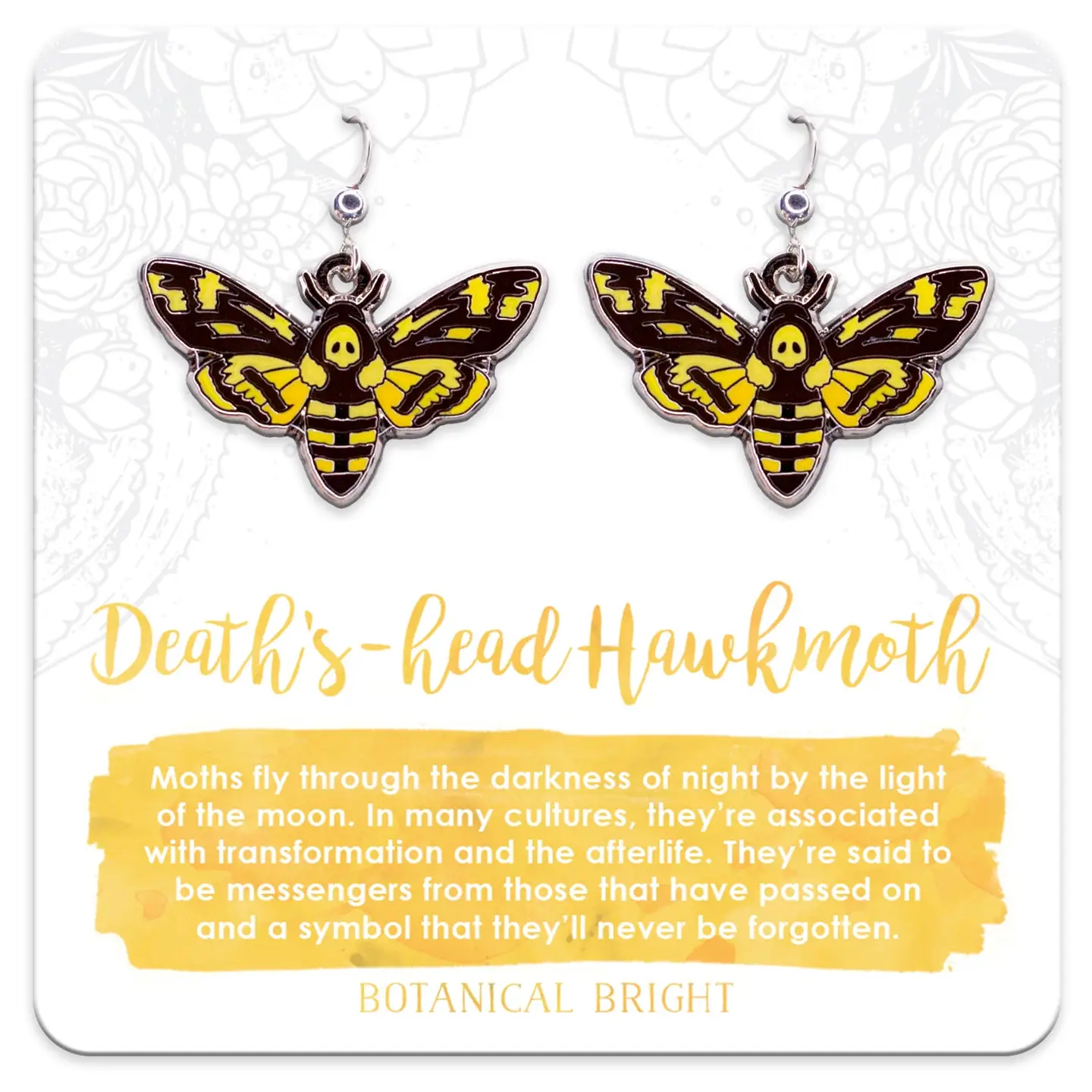 Death's Head  Hawkmoth Earrings