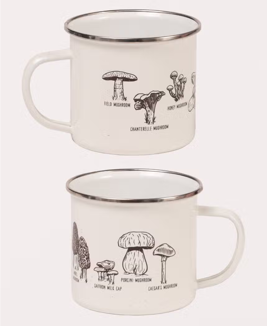 Mushroom Botanical Enamel Mug