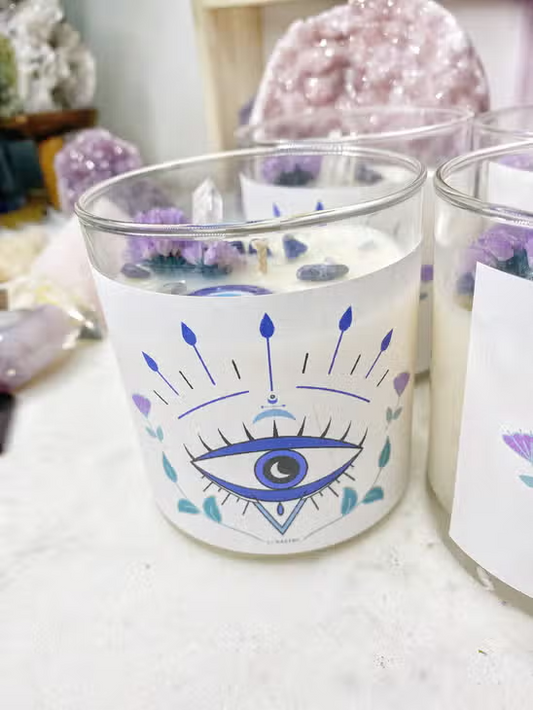 Evil Eye Crystal Candle