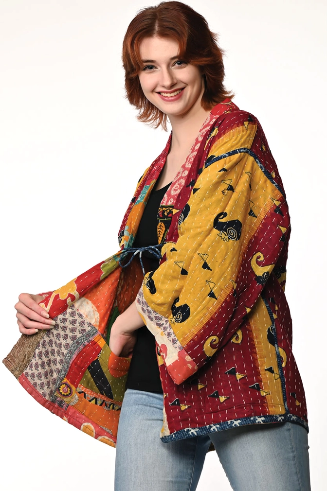 Reversible Kantha Kimono Jacket