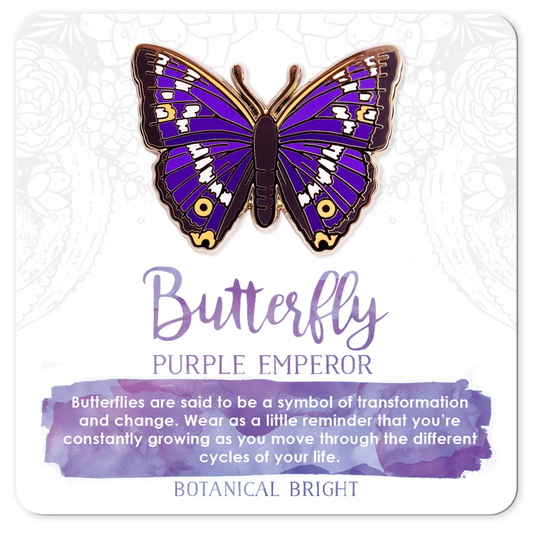 Purple Emperor Butterfly Enamel