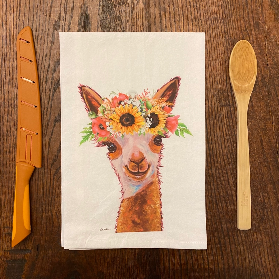 Sunflower Alpaca Tea Towel