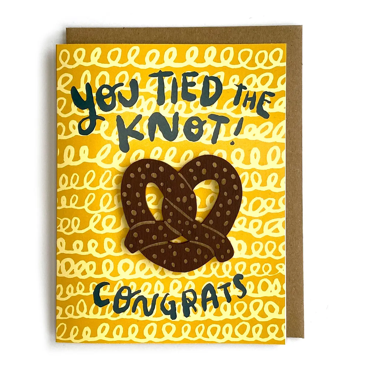 Card You Tied the Knot Pretzel Magnet