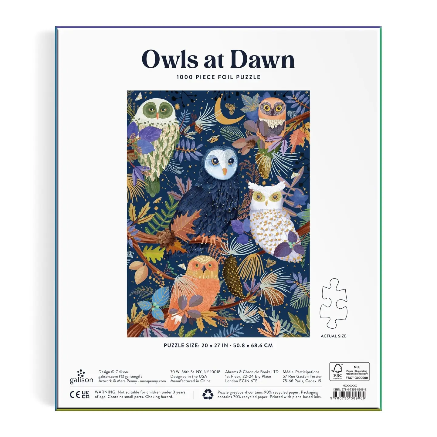 Owls at Dawn Foil Puzzle 1000pc