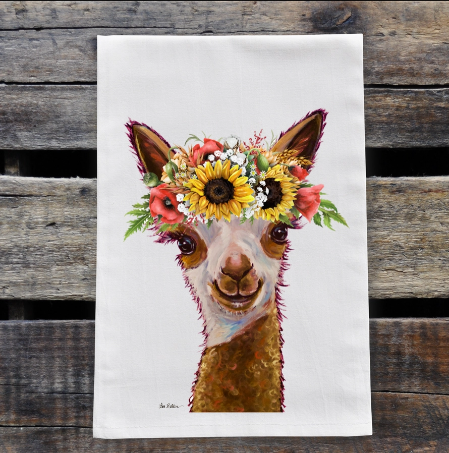 Sunflower Alpaca Tea Towel