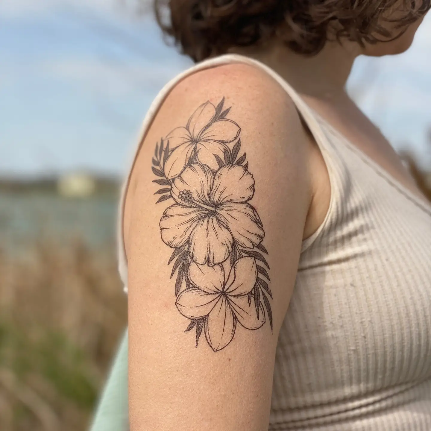 Tropical Floral Temporary Tattoo