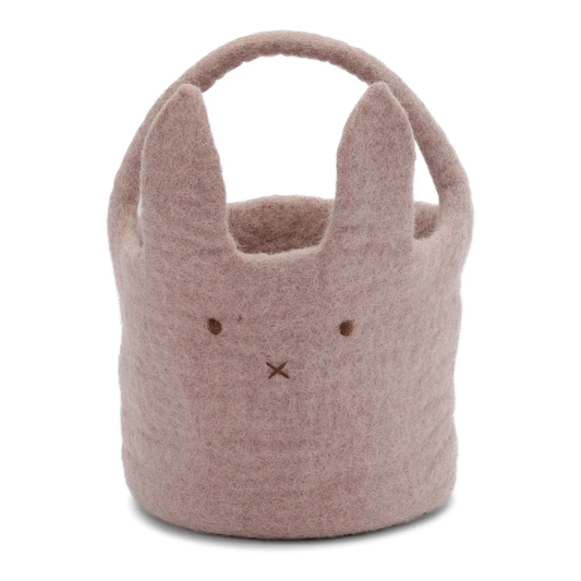 Everlasting Felted Big Bunny Basket Lavender