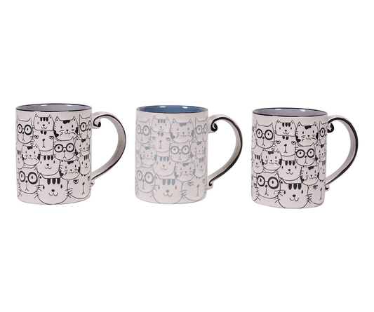 Cat Face Repeat Mug Assorted