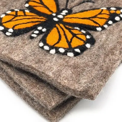 Felted Trivet Monarch Butterfly