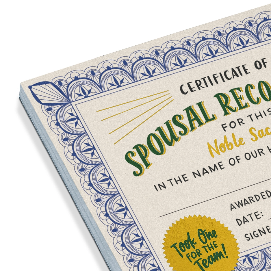 Spousal Recognition Notepad