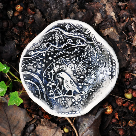 Night Crow Pottery Dish