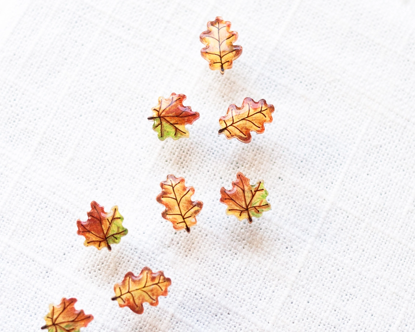 Tiny Maple & Oak Leaf Earrings