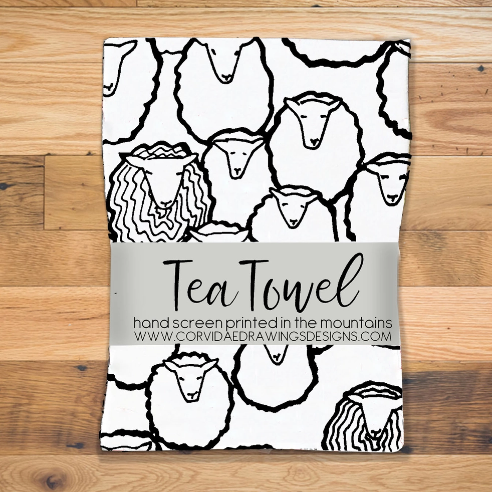 Sheep Herd Tea Towel