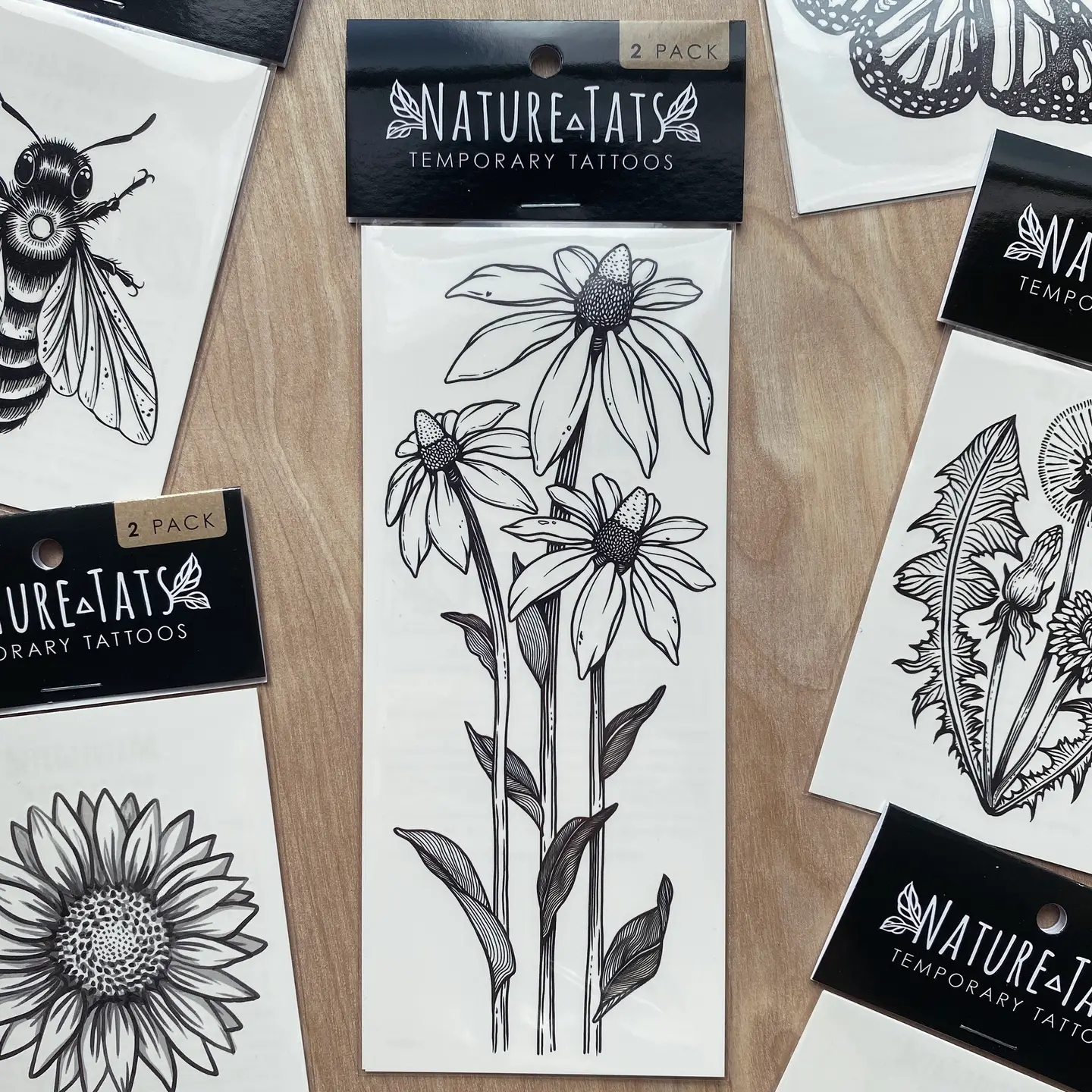 Coneflower Temporary Tattoo