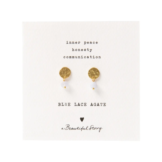 Mini Coin Gemstone Earrings Gold