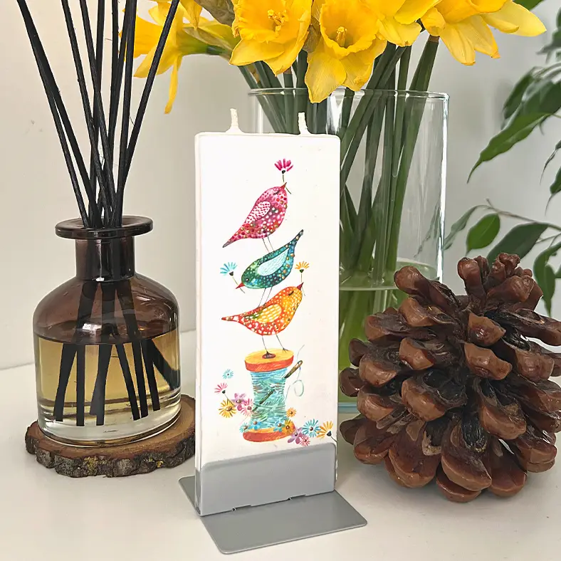 Flat Candle Birds on Spool