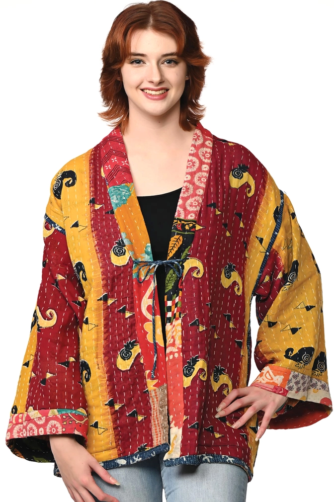 Reversible Kantha Kimono Jacket