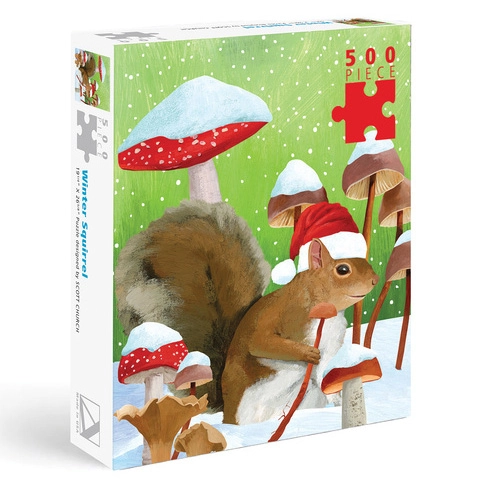Winter Mushroom + Squirrel Puzzle 500pc