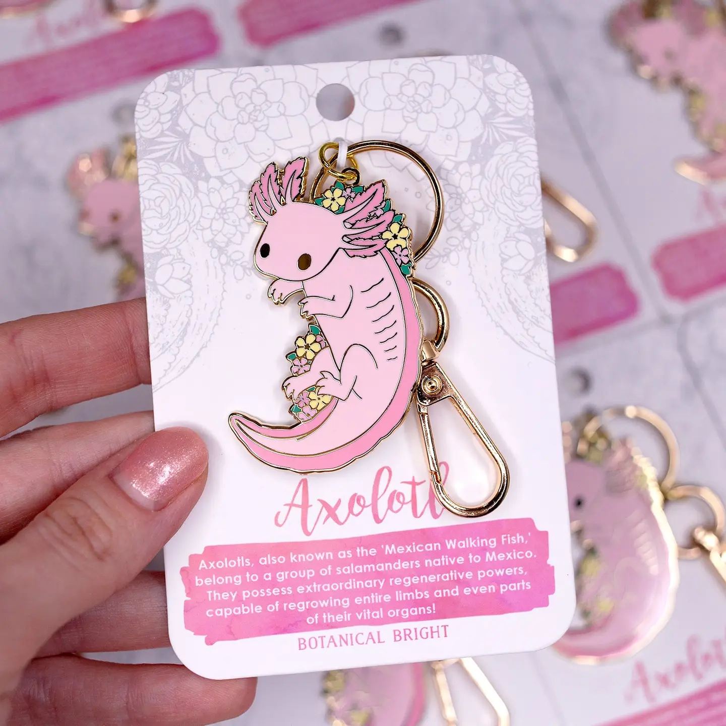 Axolotl Enamel Keychain