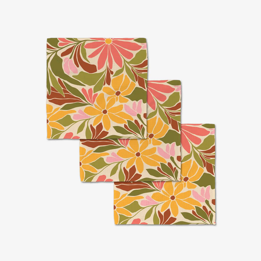 Geometry Luxe Washcloth Set: Blooming Tan