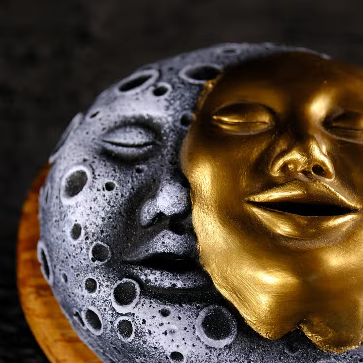 Moon & Sun Face Backflow Incense Burner