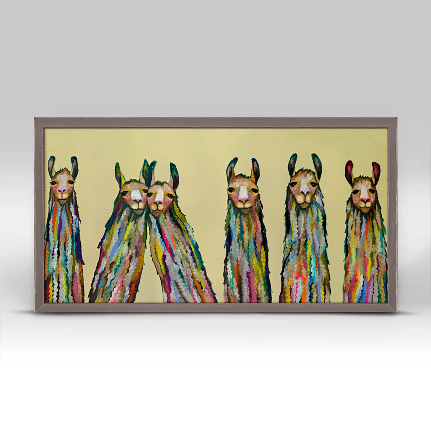 Six Lively Llamas Mini Canvas