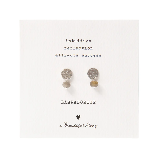 Mini Coin Gemstone Earrings Silver