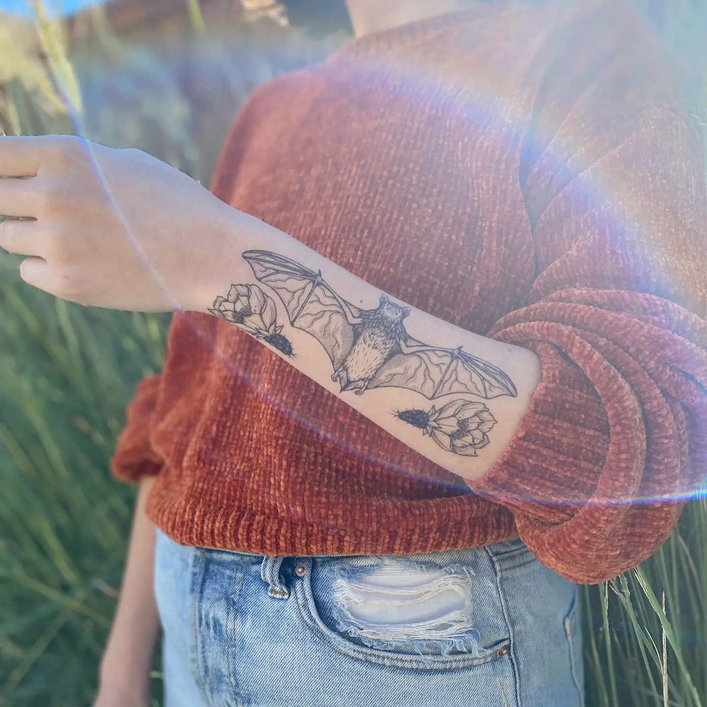 Free-Tailed Bat Temp Tattoo
