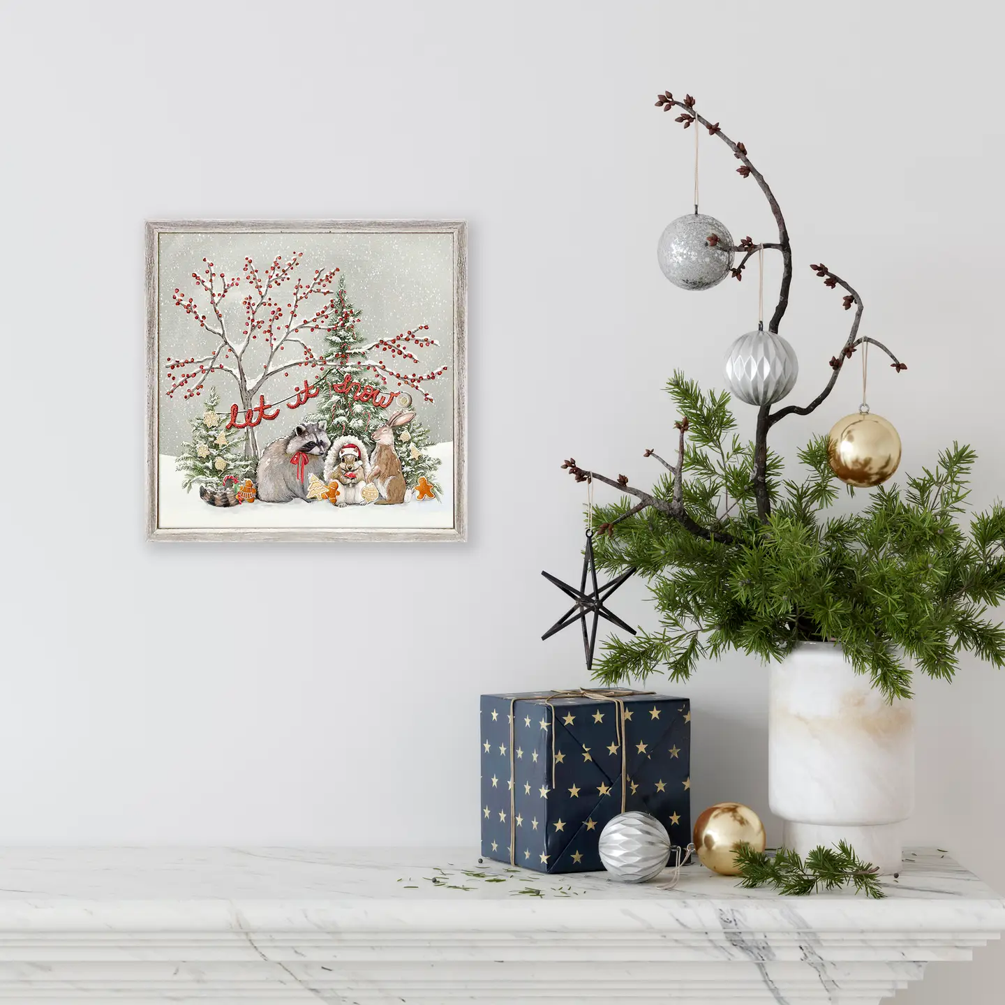 Holiday - Winter Woodland - Let It Snow Mini Canvas