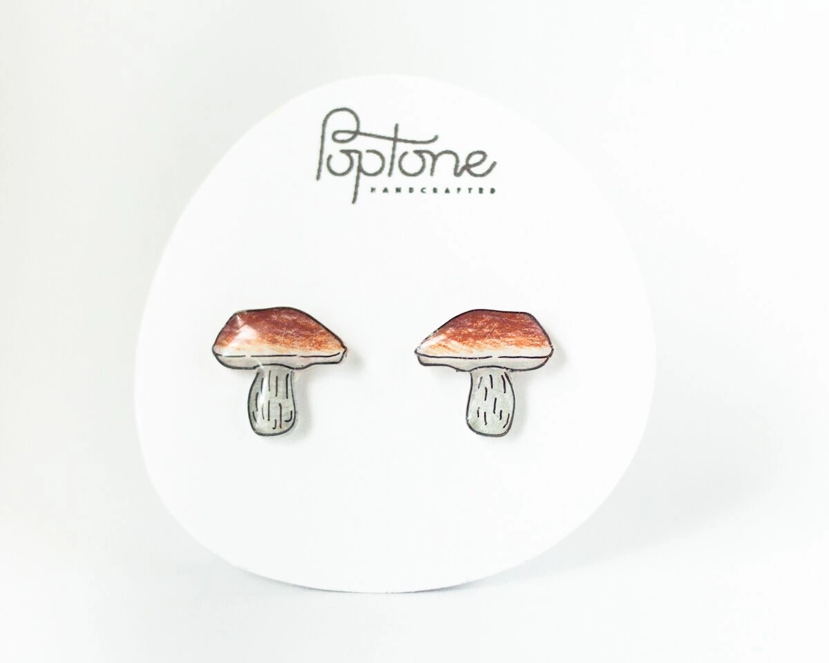 Porcini Mushroom Earrings