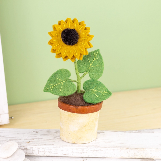 Sunflower Felt Potted Flower